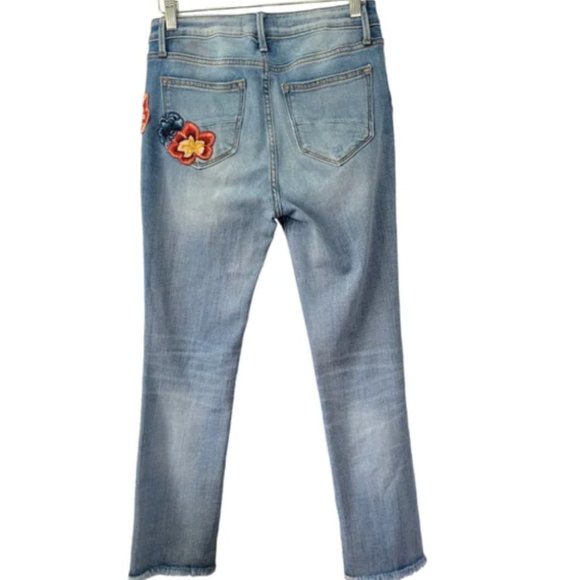 Driftwood Colette High-Rise Floral Embroidered Cropped Jeans - Picture 2 of 3